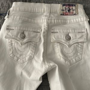 True Religion White Legging Flap Ster Jeans